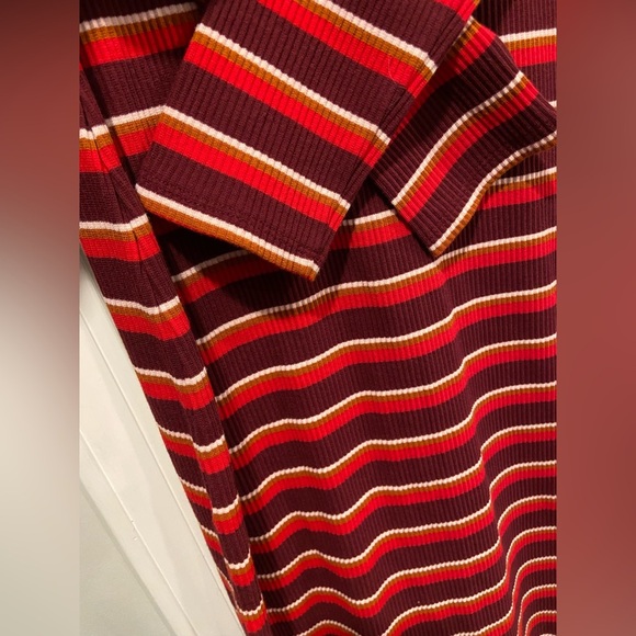 NWT Old Navy Size M Purple Red Stripe Stretch Cotton Ribbed Knit Mini Dress - Picture 5 of 11